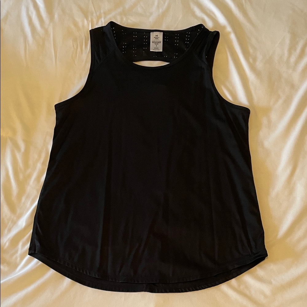 Women's Sleek Black Perforated Performance Tank Top